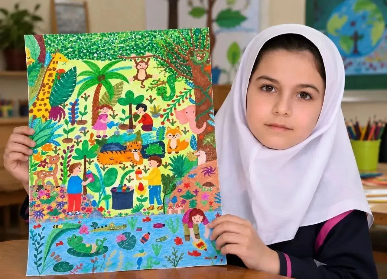 دختر 10 ساله خوزستانی برنده جایزه ویژه یونیسف در رقابت جهانی نقاشی شد