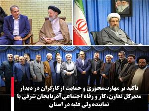 ديدار مديرکل تعاون، کار و رفاه اجتماعي آذربايجان شرقي با نماينده ولي فقيه در استان