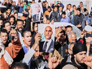 Thousands of Libyans gather for the funeral of Gadhafi’s son who was shot and killed this week