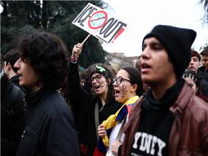Olympics-Anti-ICE protesters rally in Milan ahead of opening ceremony