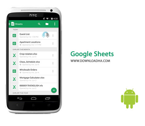 دانلود نرم افزار مديريت صفحات گسترده گوگل Google Sheets 1.6.442.03 – اندرويد