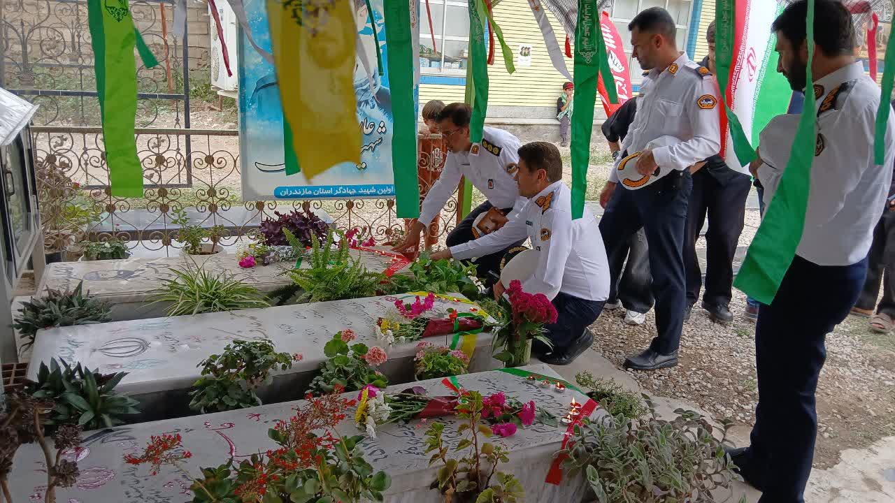 حضور رئیس پلیس راه مازندران در یادواره شهدای روستای کارتیج‌کلا سیمرغ