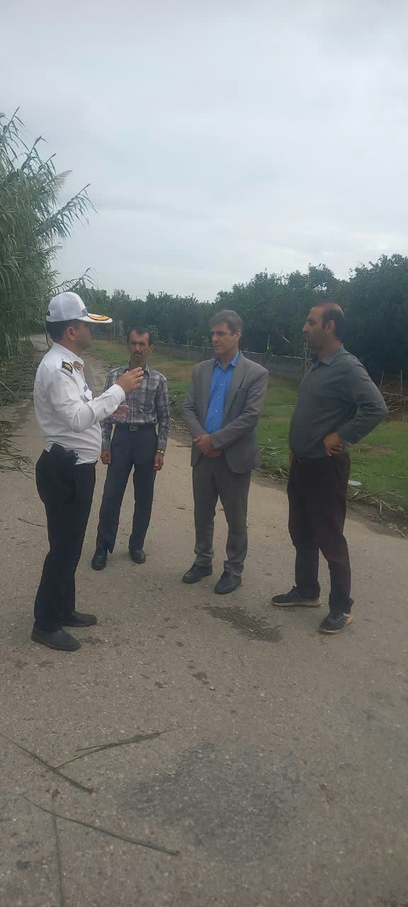 بازدید بخشدار مرکزی سیمرغ از روستای برج‌خیل در راستای پیگیری مصوبات شورای ترافیک