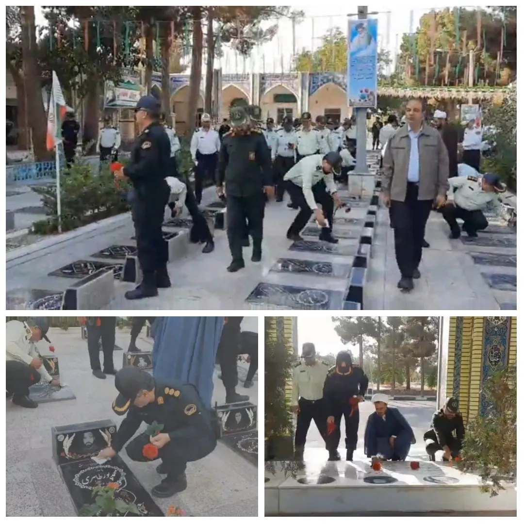 برگزاری آئین عطر افشانی و گلباران گلزار شهدای نیشابور