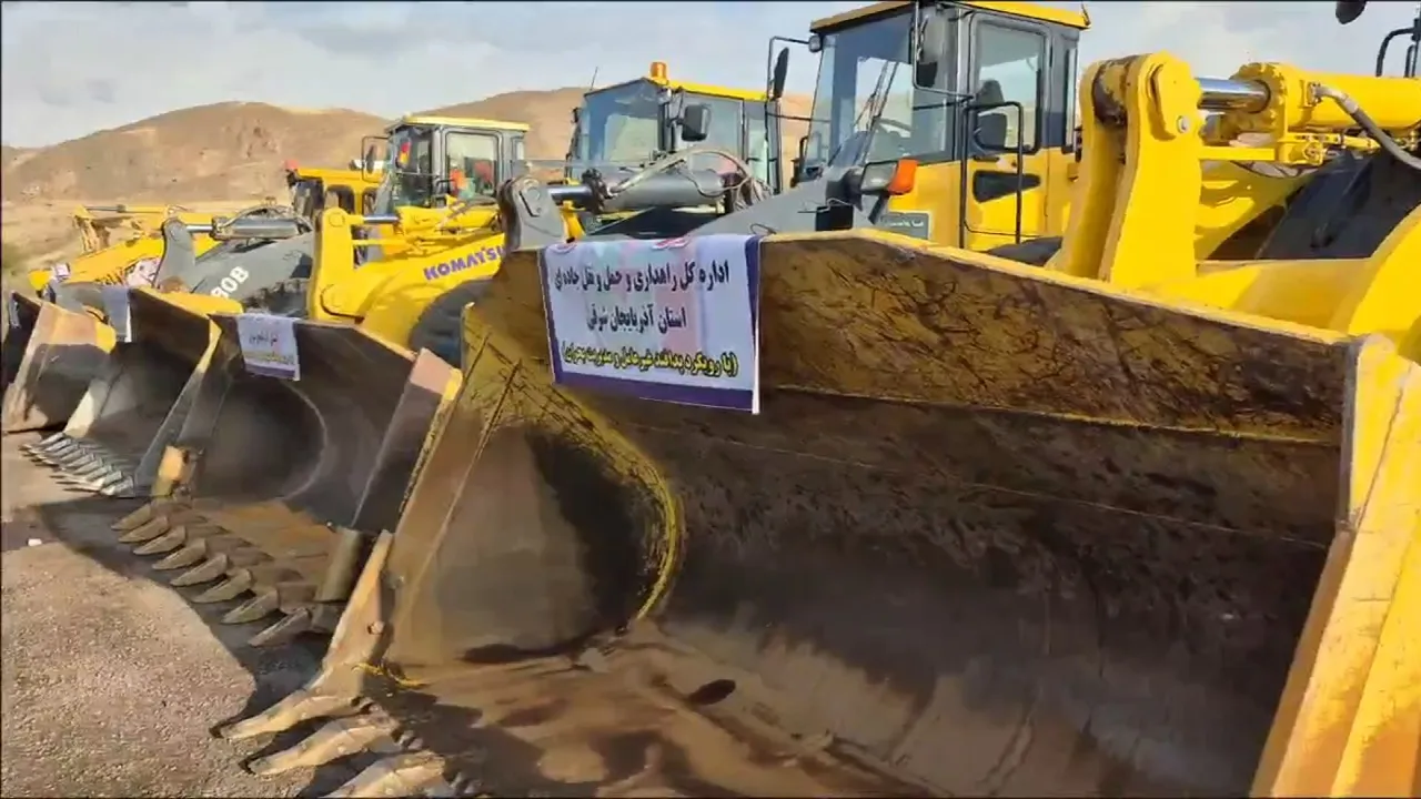 برگزاری مانور اداره کل راهداری و حمل و نقل جاده‌ای در ترکمانچای آذربایجان شرقی