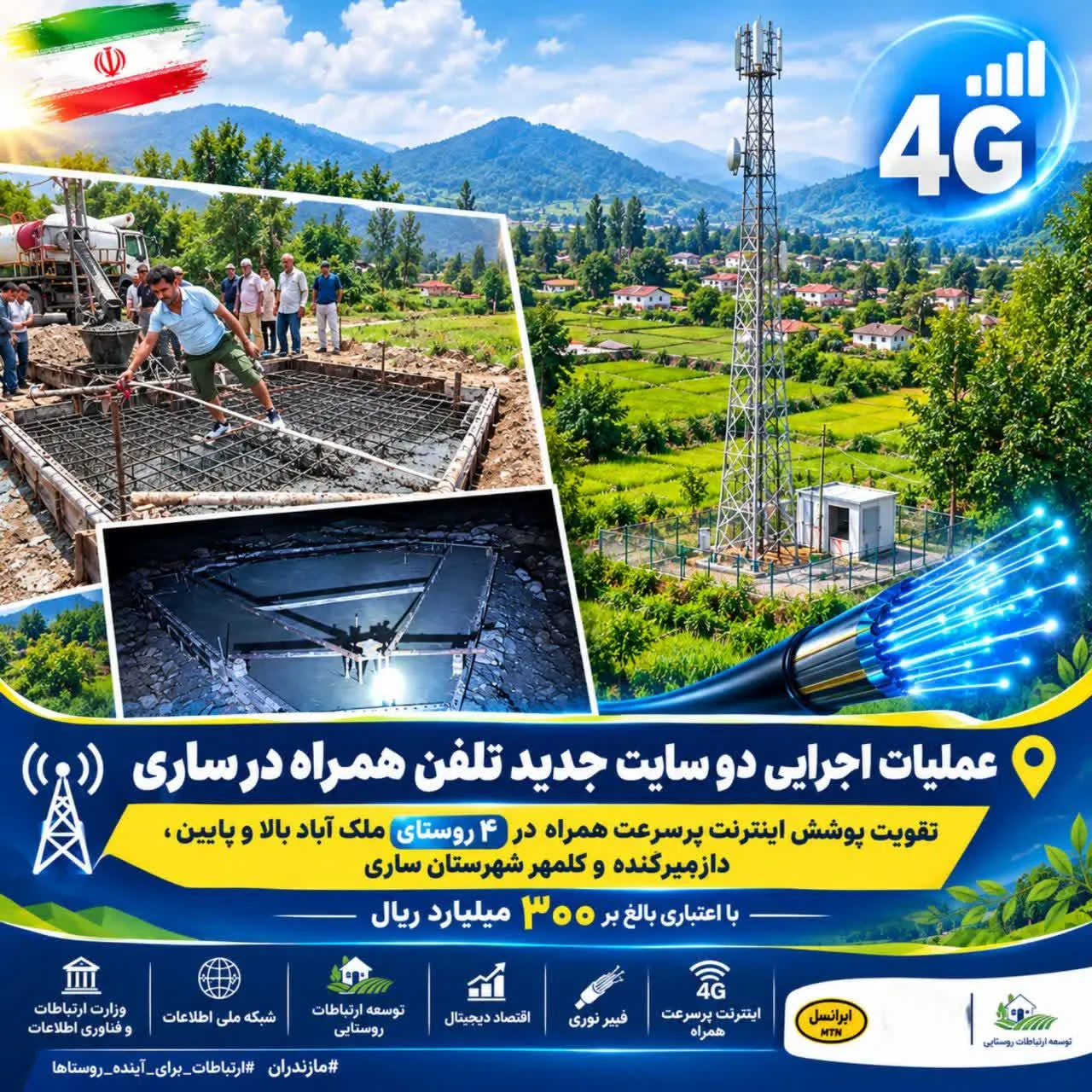 گام‌های اجرایی برای توسعه ارتباطات روستایی در شهرستان ساری