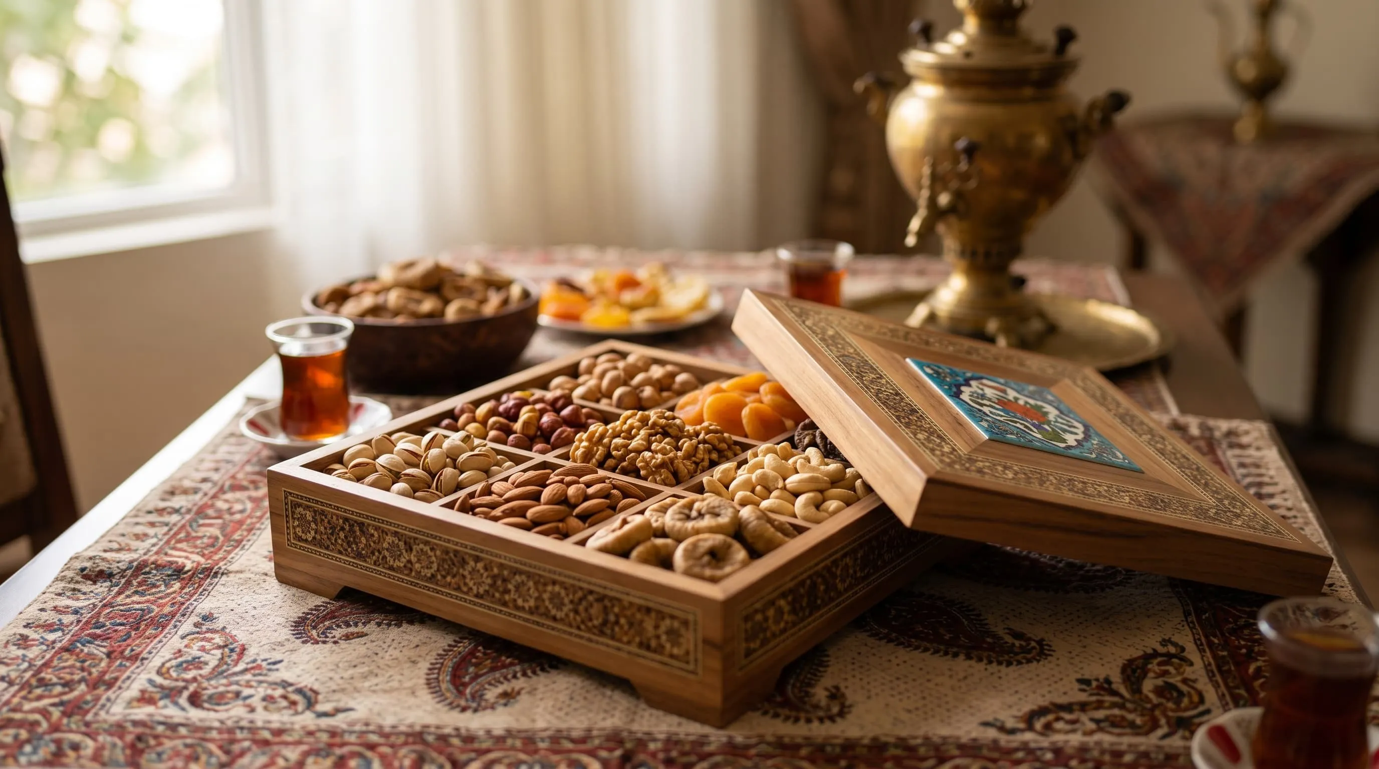 جعبه آجیل و خشکبار ؛ عنصری لوکس و فانتزی برای میز پذیرایی