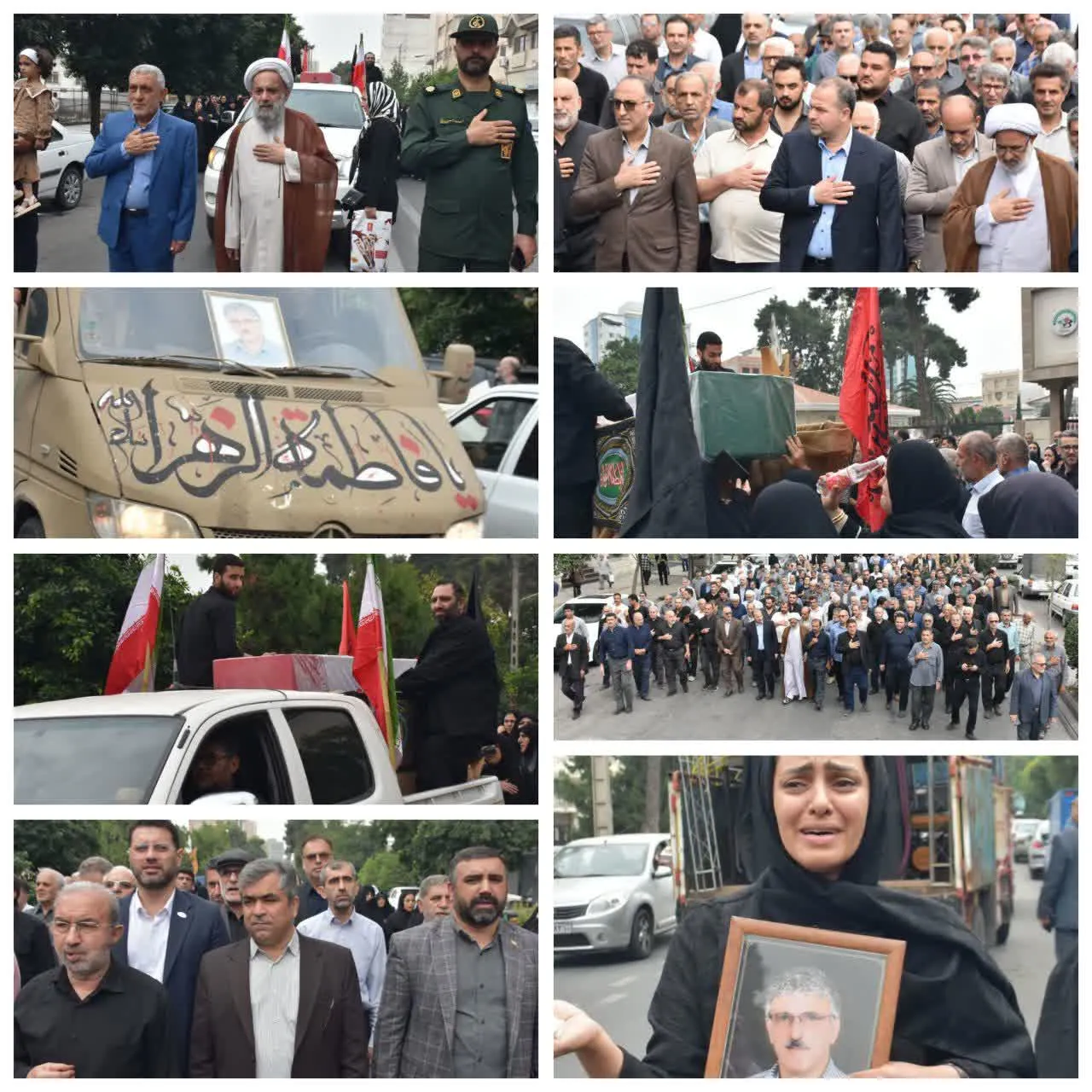 برگزاری مراسم تشییع پیکر مطهر شهید علی (شیرآقا) ولی‌پور تهمتن در شهرستان بابل