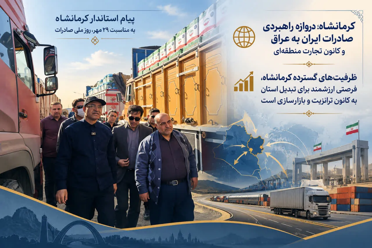 پیام استاندار کرمانشاه به مناسبت روز ملی صادرات