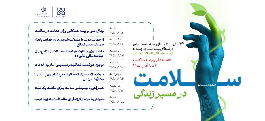 هفته ملی بیمه سلامت با شعار «سلامت در مسیر زندگی» برگزار می‌شود