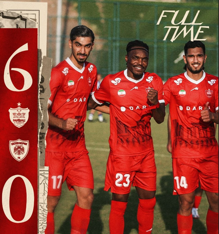 برتری پرگل پرسپولیس مقابل ارزروم‌اسپور