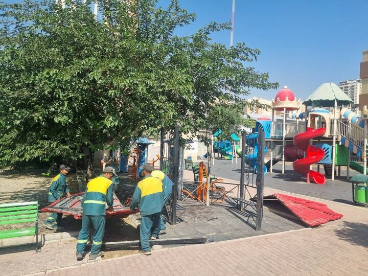 تجهيز «بوستان پونه» به مبلمان شهري و آلاچيق‌هاي جديد