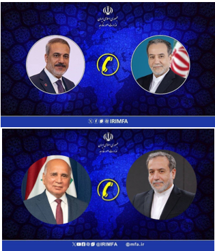 گفت و گوی تلفنی عراقچی با همتایان عراقی و ترکیه ای