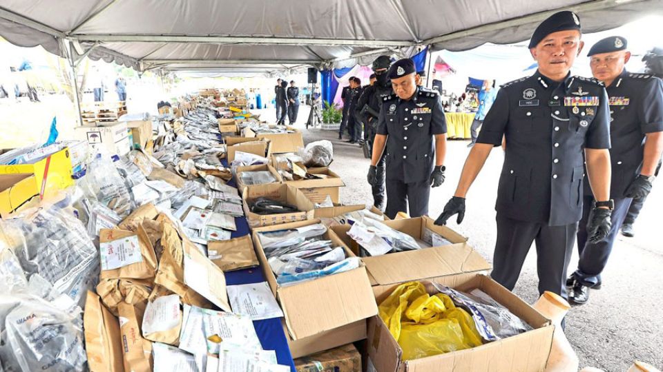 Nine nabbed, nearly US$2mil drugs seized in Malaysia’s Johor