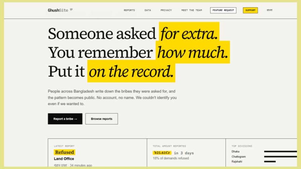 This website wants to make Bangladesh’s bribe economy visible