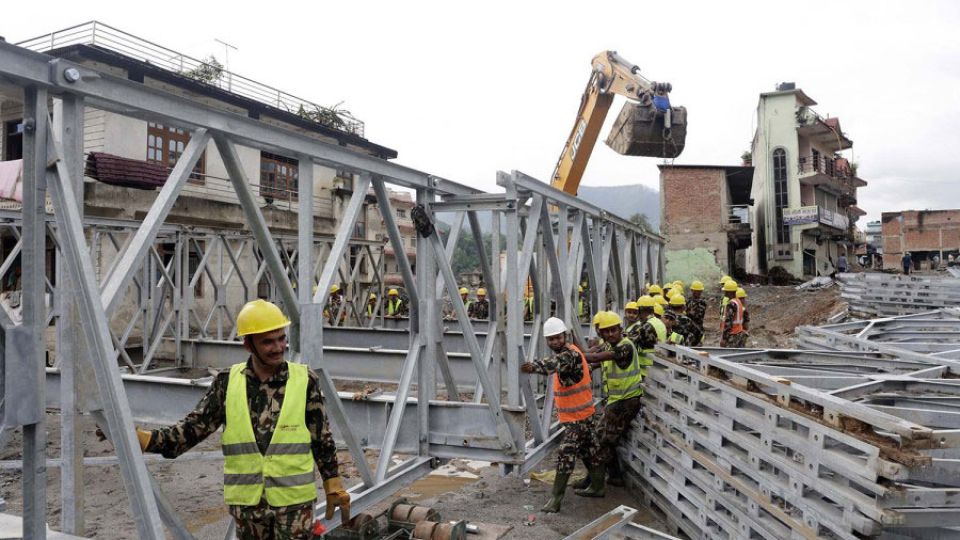 Nepal races to rebuild roads and bridges washed away by floods