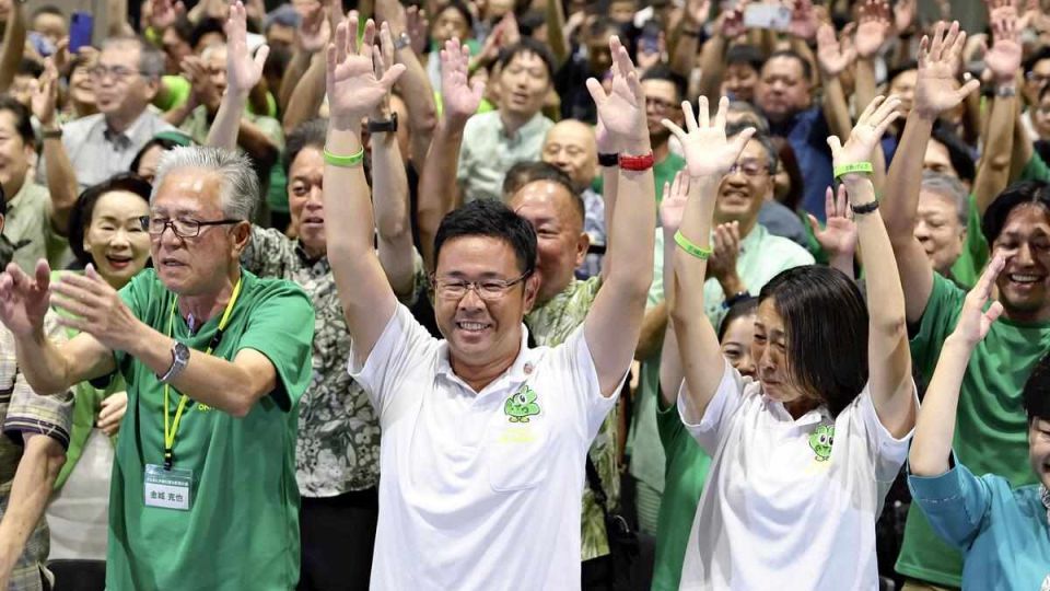 Japan government hopes ruling party-backed Koja’s election as Okinawa governor will boost security policies