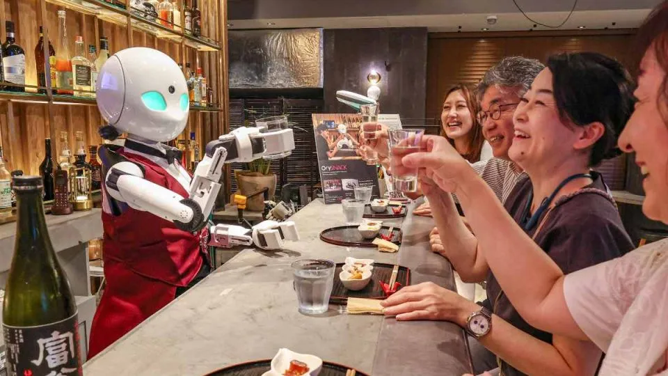 People work via avatars at new snack bar in Tokyo