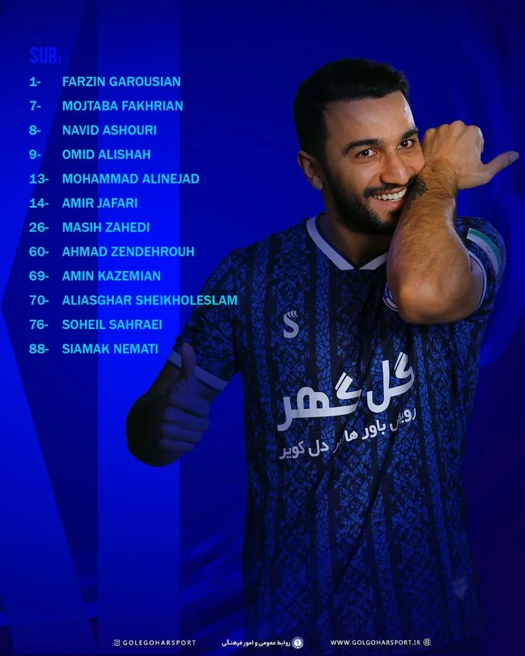 لیگ قهرمانان آسیا 2؛ ترکیب گل‌گهر سیرجان مقابل المحرق بحرین