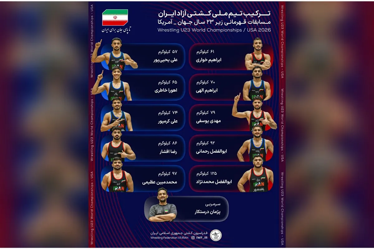 کشتی آزاد زیر 23 سال جهان؛ معرفی حریفان نمایندگان ایران